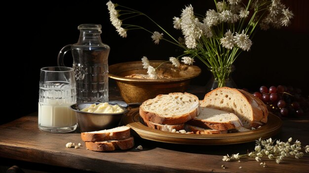 Stół z talerzami i przyprawami